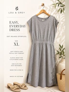 lou & grey signaturesoft column midi dress Lou & Grey Signaturesoft Column Midi Dress